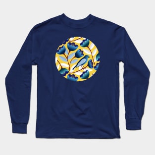 Blue birds amid the tulips Long Sleeve T-Shirt